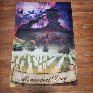 The Hamilton Collection Memorial Day Banner Flag USA Soldiers 39" x‎ 28.5"